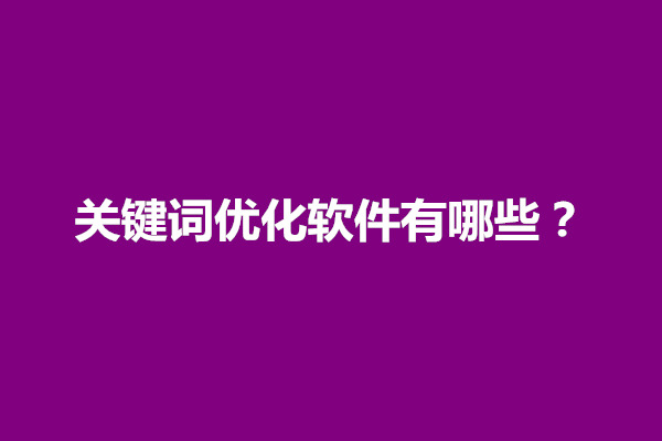 郑州关键词优化软件有哪些？有什么好处