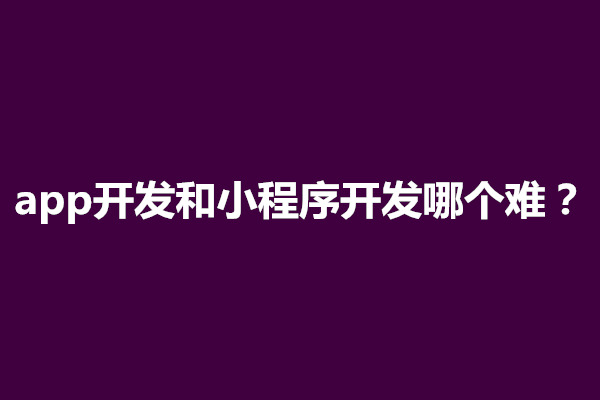 郑州app开发和小程序开发哪个难？开发都一样吗