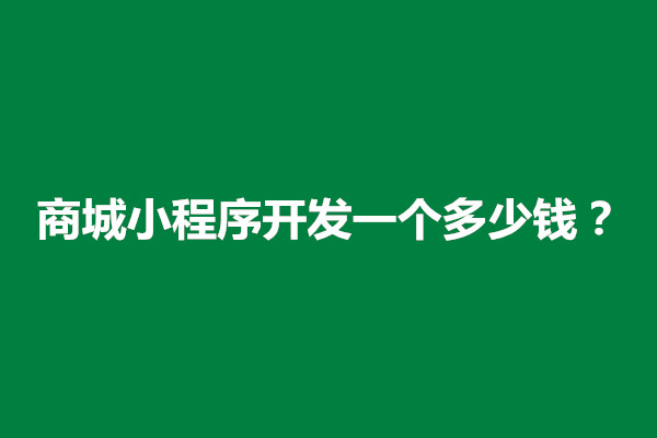 郑州商城小程序开发一个多少钱？小程序商城制作公司哪个好(图1)