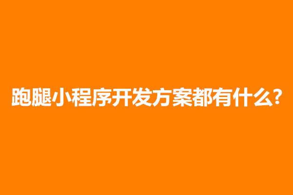 郑州跑腿小程序开发方案都有什么?