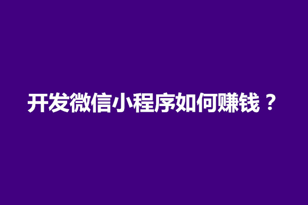 郑州开发微信小程序如何赚钱？该怎么赢利(图1)