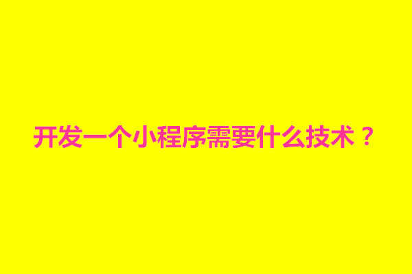 郑州开发一个小程序需要什么技术？多少钱能做(图1)