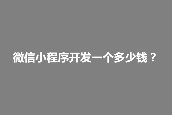 郑州微信小程序开发一个多少钱？怎么做(图1)