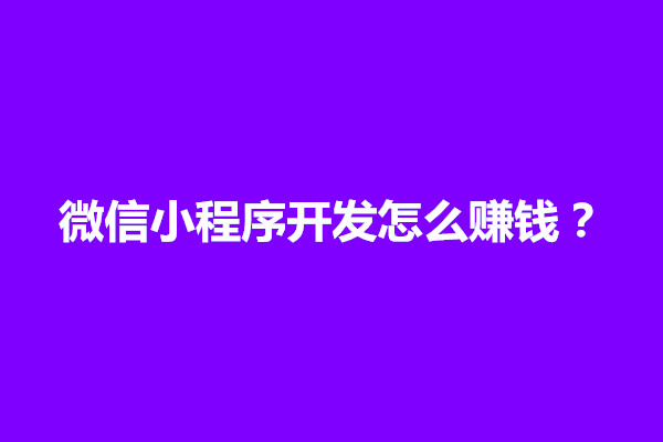 郑州微信小程序开发怎么赚钱？具体步骤是什么(图1)