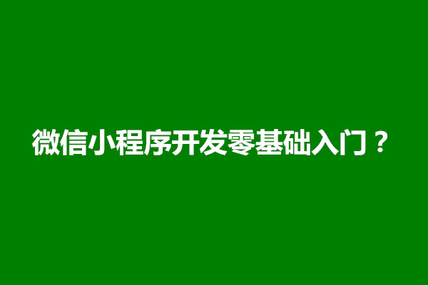 郑州微信小程序开发零基础入门？开发技巧介绍(图1)