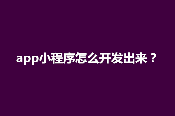 郑州app小程序怎么开发出来？需要哪些技术