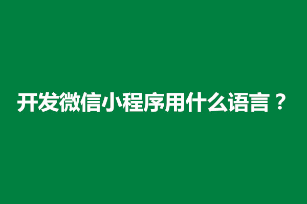 郑州科普一下开发微信小程序用什么语言？