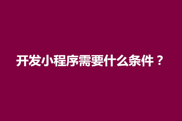 郑州科普下开发小程序需要什么条件？(图1)