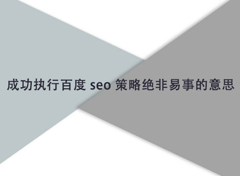 成功执行百度 seo 策略绝非易事的意思		(图1)