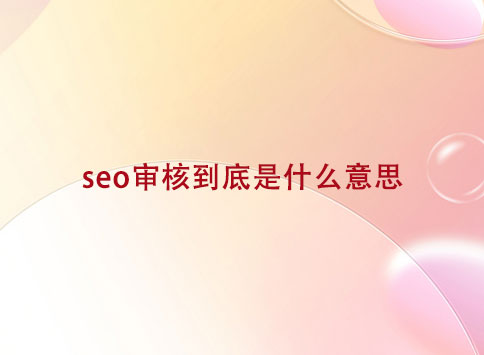 seo审核到底是什么意思?		(图1)